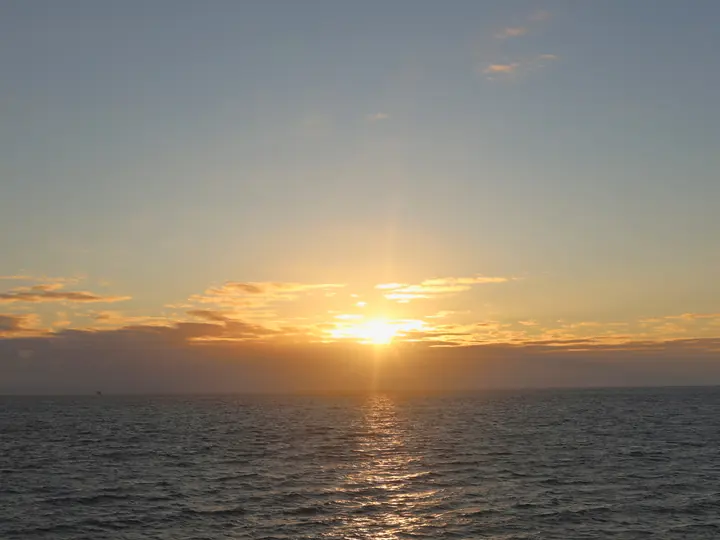 Sunset over the sea at Kicker Rock, San Cristóbal